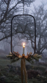 Dekorácie - Závesný vianočný svietnik - 18053662_