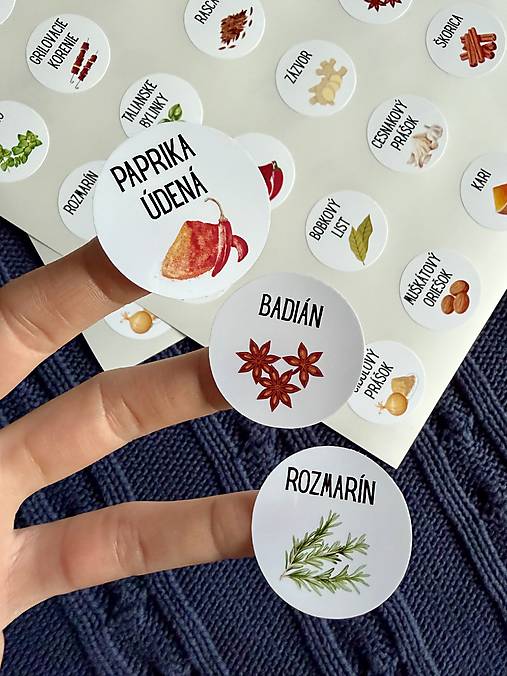 Úložné priestory & Organizácia - Nálepky do kuchyne na koreniny - 24 ks - 18054326_