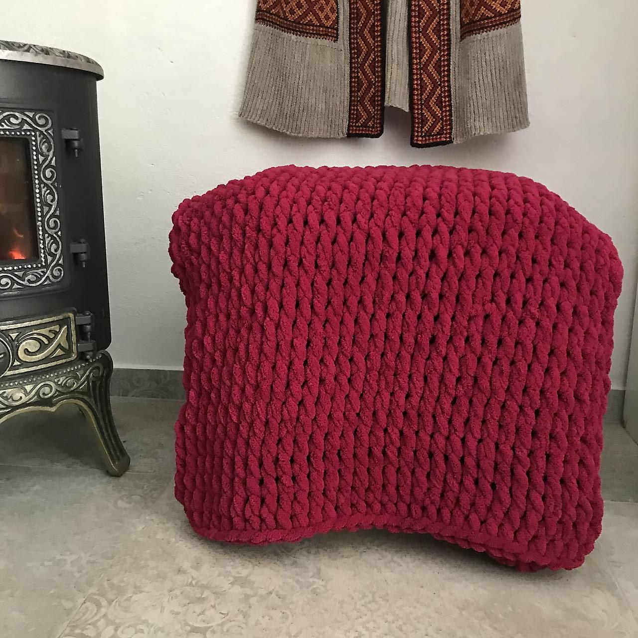 IHNEĎ SKLADOM! 162x110 cm, PUFFY deka, mäkučká, hrejivá, hebká (vínová červená)