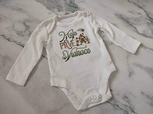 Topy, tričká, tielka - Body "Moje prvé Vianoce" - 18056169_