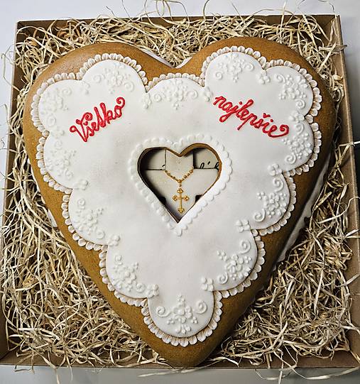 Dekorácie - Veľké medovníkové kazetové srdce - 18055687_