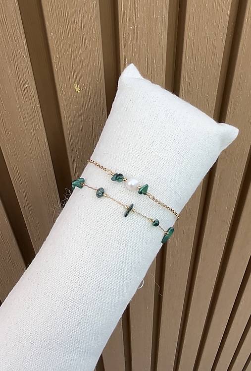 Tenký retiazkový náramok malachit