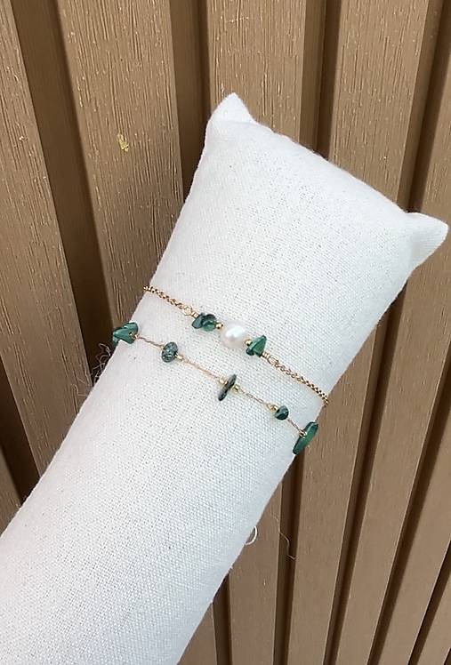 Tenký retiazkový náramok malachit