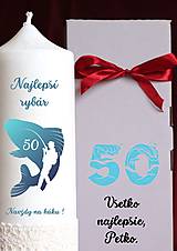 Sviečky - Narodeninový darček pre rybára, rybárku Veľká vonná sviečka  Vlastný text - 18055001_