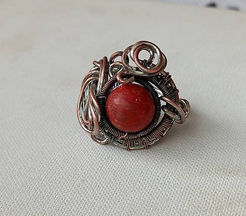 Prstene - Koralový prsteň - 18056419_