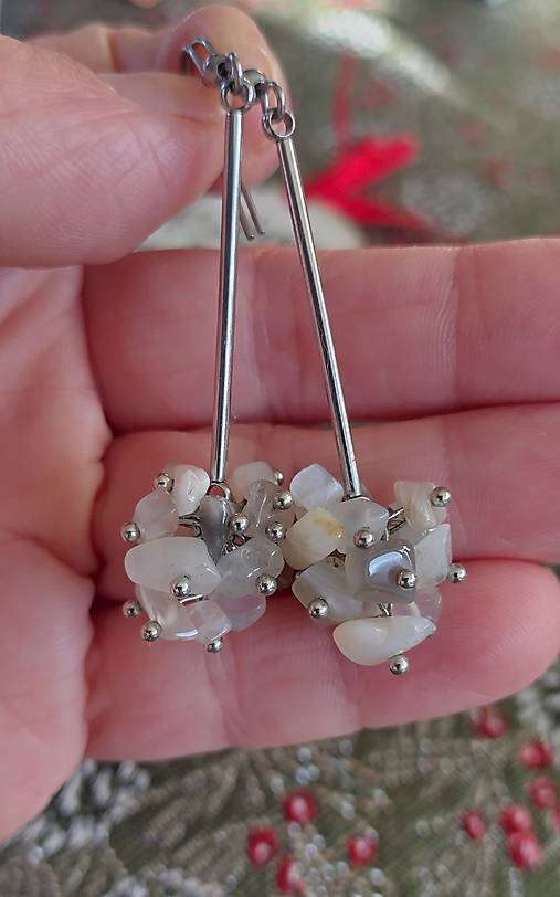 Náušnice - Mesačný kameň - 18057344_