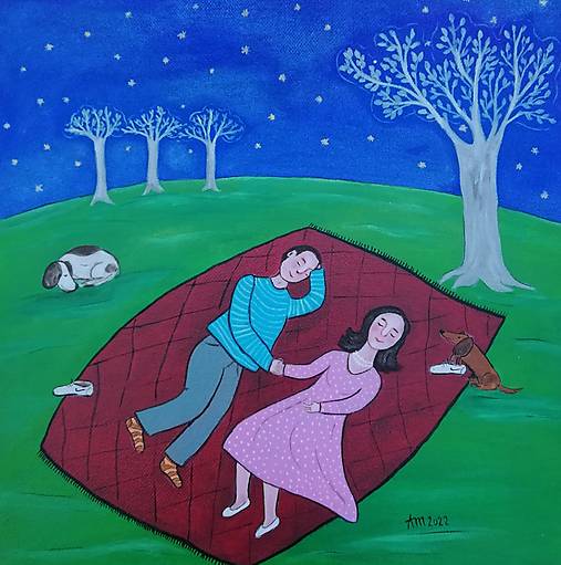 Obrazy - Obraz "Počítanie hviezd" - 18056513_