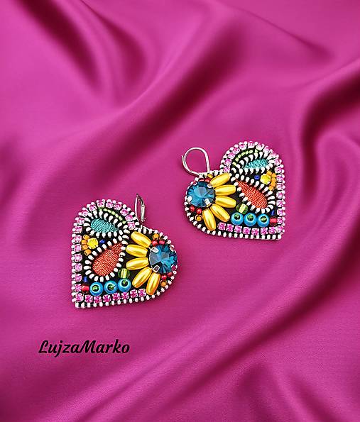 Náušnice - Letné mini srdiečka - 18057473_