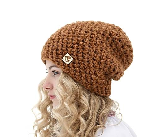 Čiapky, čelenky, klobúky - Čarovná zima - ručne háčkovaná čiapka bez žmolkov (Karamel) - 18058046_