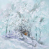Obrazy - Tiché útočisko v mraze, originálna maľba - 18057779_