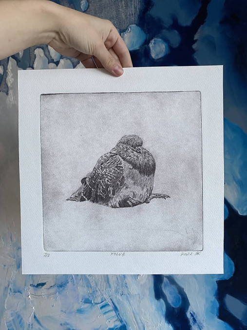 Grafika - Holub (2022) (Čierna) - 18058196_