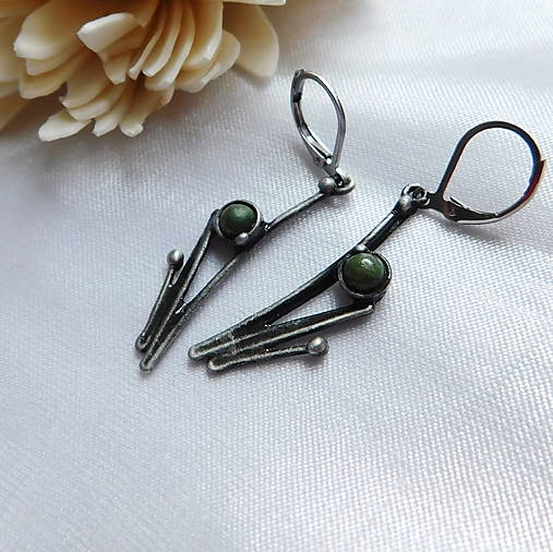 Náušnice - Náušnice s nefritom ┼ANGGUN┼ - 18059509_