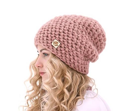 Čiapky, čelenky, klobúky - Čarovná zima - ručne háčkovaná čiapka bez žmolkov (Púdrová) - 18059374_