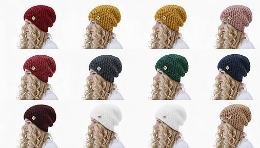 Čiapky, čelenky, klobúky - Čarovná zima - ručne háčkovaná čiapka bez žmolkov (Farba na želanie) - 18059472_