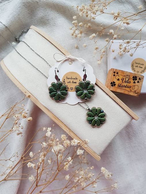 Korálkový set 4lístkové šťastie