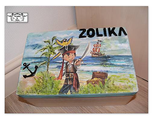 Nábytok - Spomienková truhlica "Pirát" - 18059816_