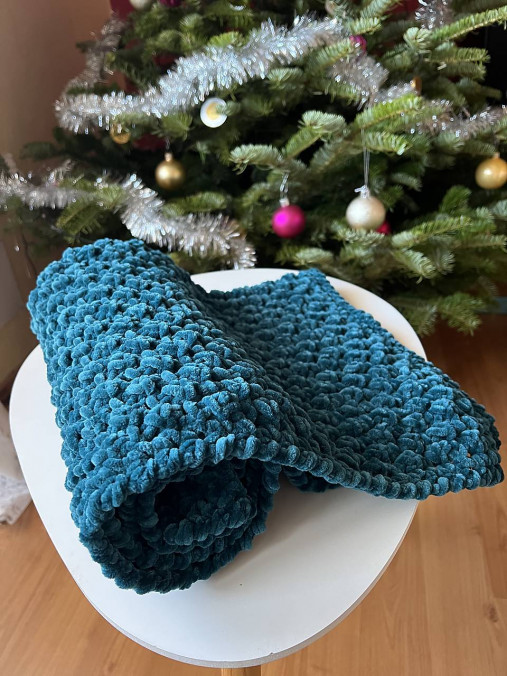 Detský textil - Heboučká "bublinková" žinylková deka pro miminko - petrolejová - 18059638_