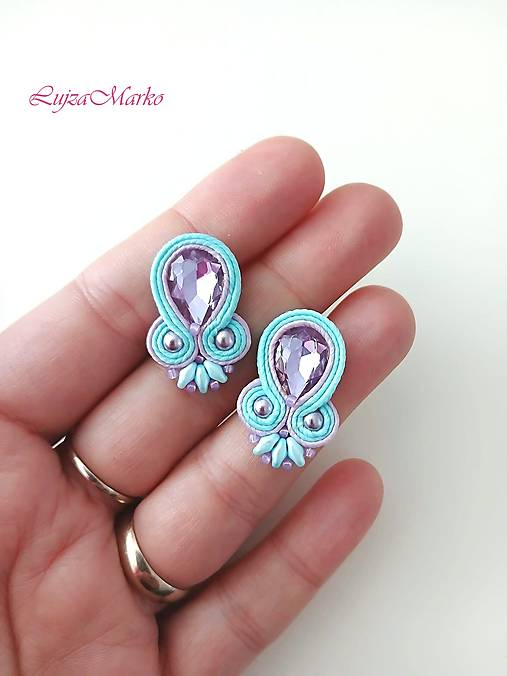 Náušnice - Katalina soutache náušnice - 18059817_