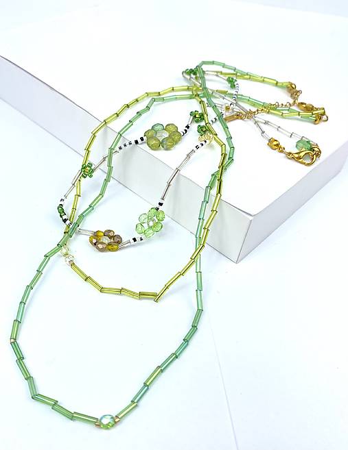 Korálkový náhrdelník zelený