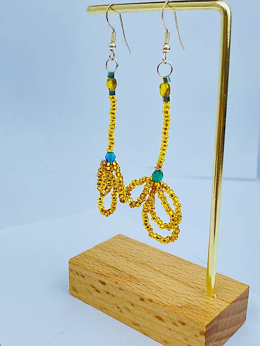 Náušnice visací dlouhé korálkové