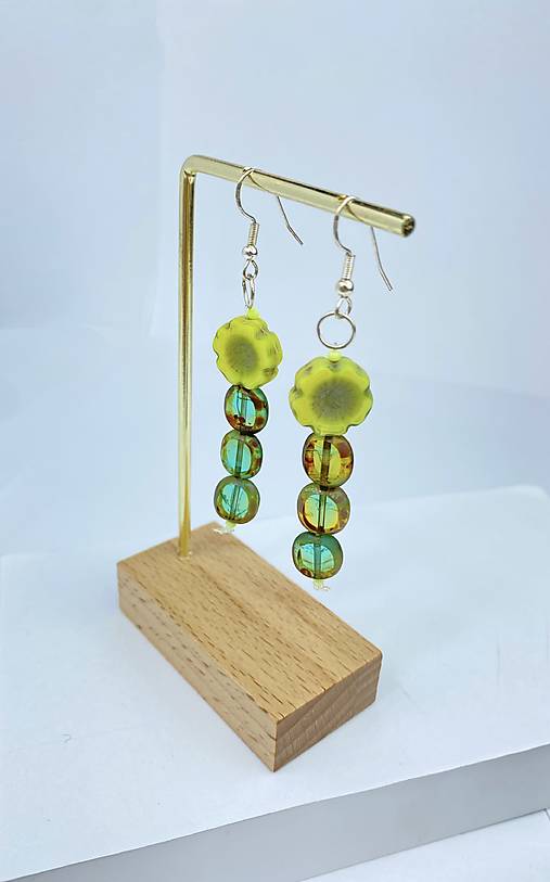 Náušnice visací dlouhé korálkové