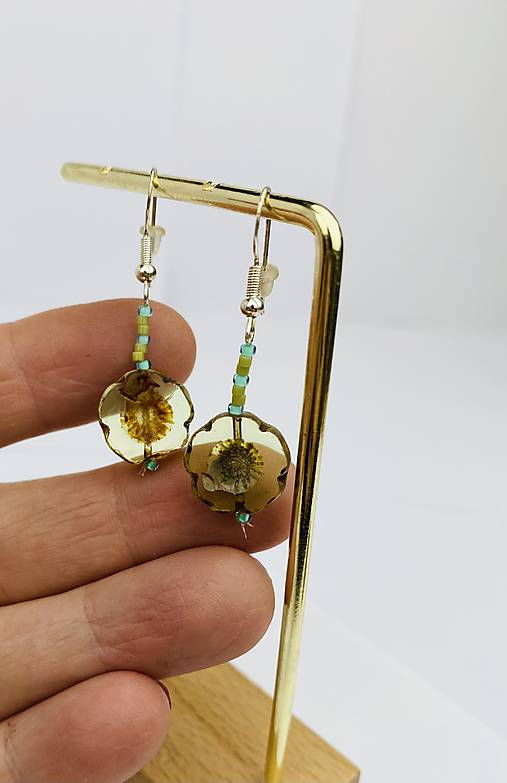 Náušnice visací dlouhé korálkové