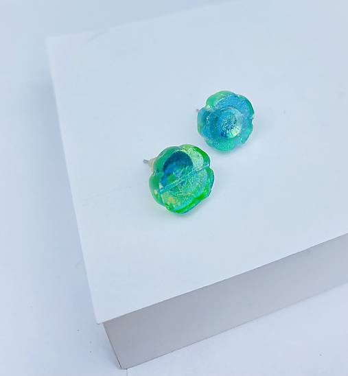 Náušnice skleněné kytičky