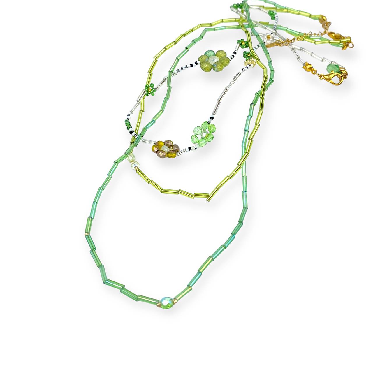 Korálkový náhrdelník zelený