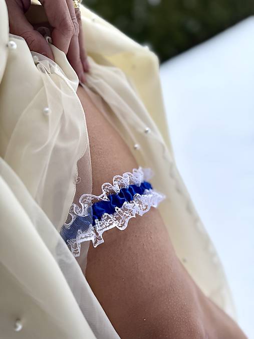 Spodná bielizeň - Svadobný podväzok S,M - 18060893_