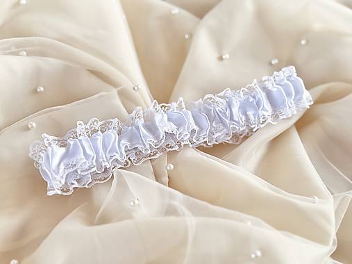 Spodná bielizeň - Svadobný podväzok XL-XXL - 18060896_