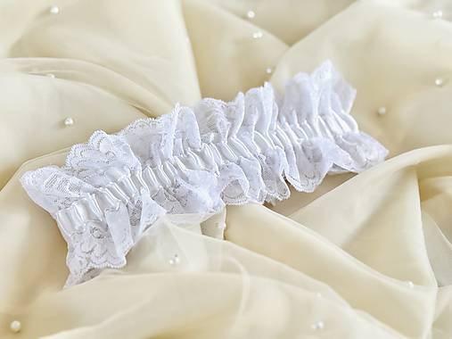 Spodná bielizeň - Svadobný podväzok L-XL - 18060904_