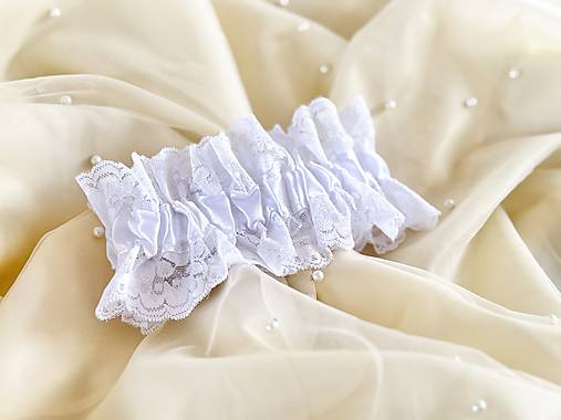 Spodná bielizeň - Svadobný podväzok S,M - 18060929_