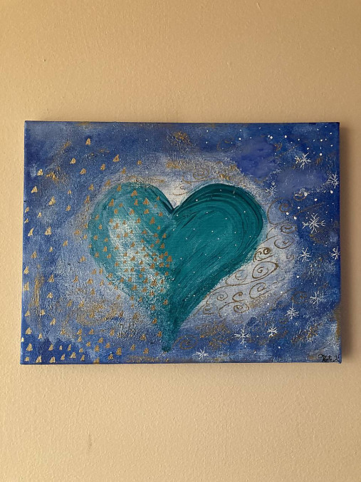 Obrazy - Srdce odolávajúce mrazom💙 - 18060584_