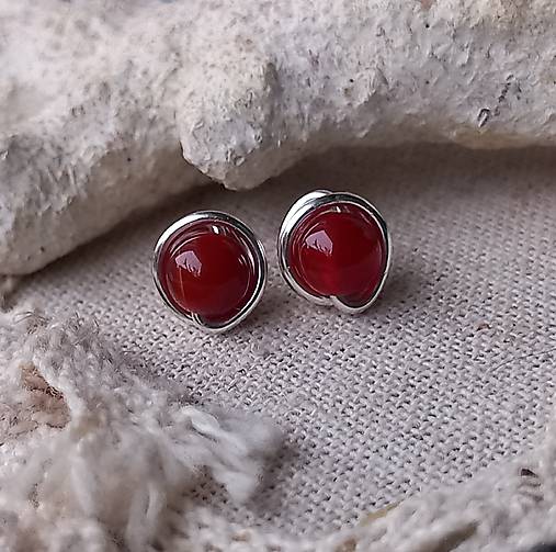 Náušnice - mininapichovačky achát - 18060976_