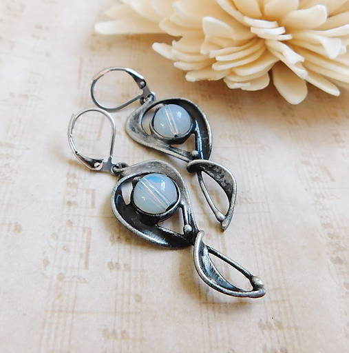 Náušnice - Náušnice s opalitom ┼ANISA┼ - 18061434_