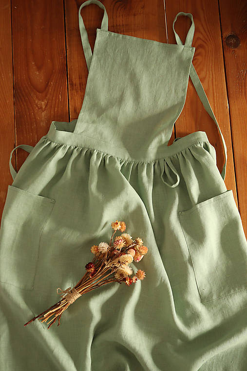 Iné oblečenie - Akvarelová ľanová Zástera - 18061905_