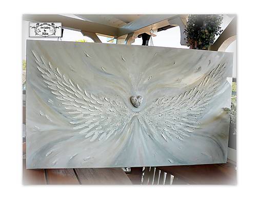 Obrazy - "Strážne krídla" 3D maľba - 18061885_