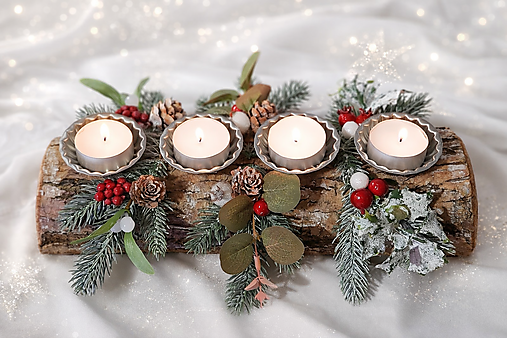 Svietidlá - svietnik prírodný advent - 18061508_