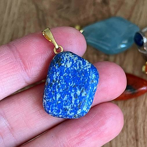 Náhrdelníky - Lapis lazuli Jasper Pendant / Prívesok s lazuritom E063 - 18062217_