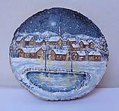 Obrazy - Na dedinku tíško sneží...(drevo) - 18064066_