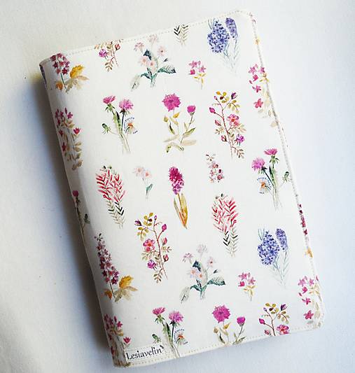 Papiernictvo - Obal na knihu nastaviteľný - Ružové kvety (bavlna) - 18064771_