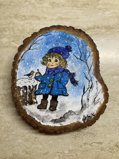 Dekorácie - Maľovaný obrázok na dreve - 18064151_