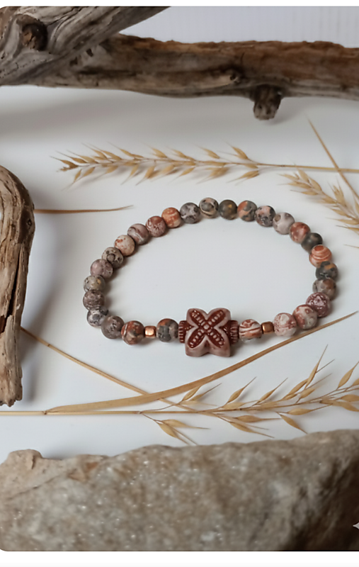 Náramky - Náramok "Zem a tradícia" – Jaspis a etno motív - 18064092_