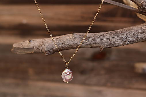 Náhrdelník - retiazka s barokovou perla