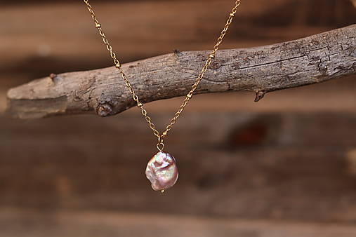 Náhrdelník - retiazka s barokovou perla