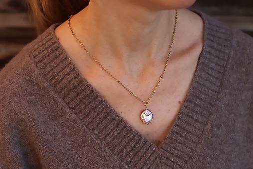 Náhrdelník - retiazka s barokovou perla