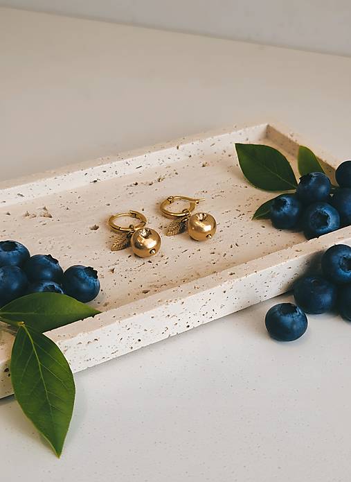 Náušnice zlaté čučoriedky