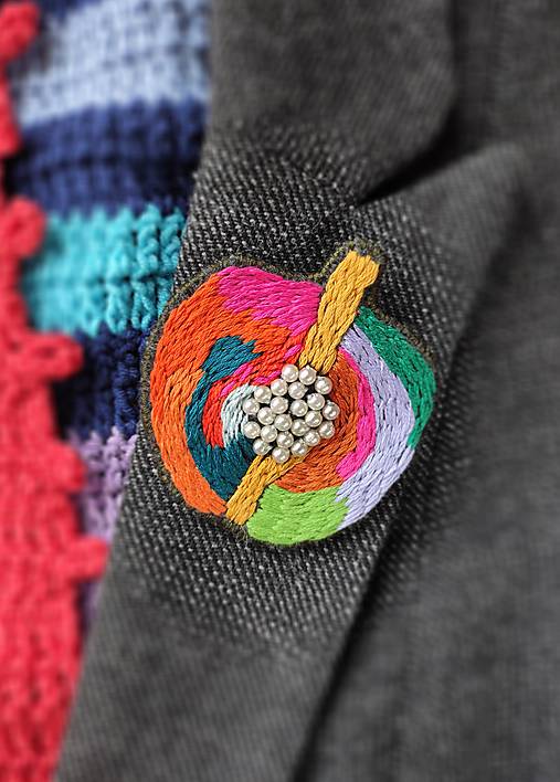 Brošne - Novoročné jabĺčko - 18065694_