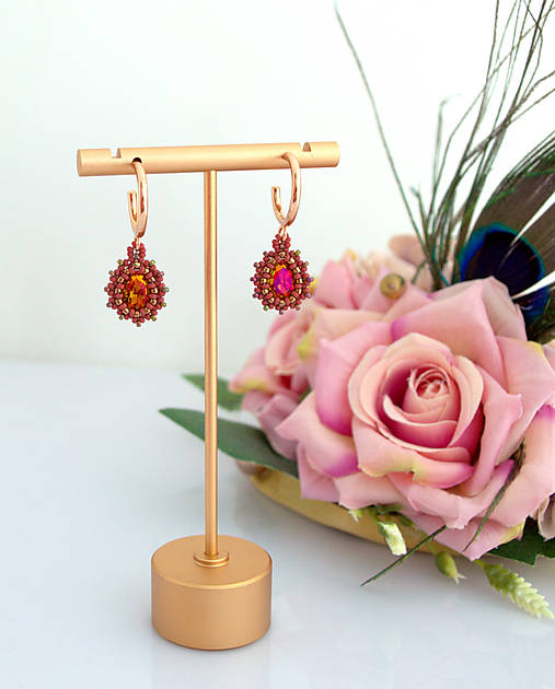 Kruhové náušnice s krištáľom (chirurgická oceľ)