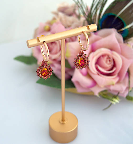 Kruhové náušnice s krištáľom (chirurgická oceľ)